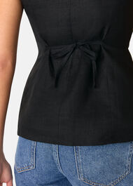 Black Molly Linen Waistcoat Coord