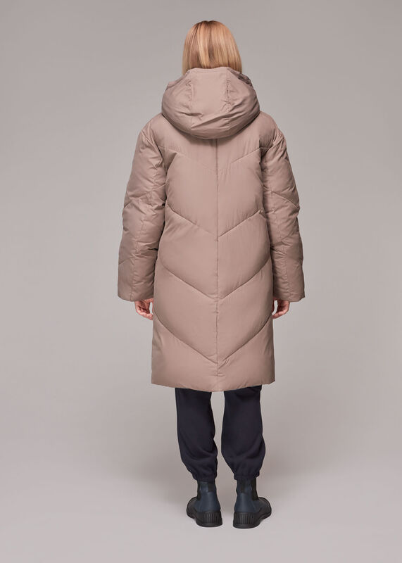 Taupe Tessa Reversible Hooded Puffer