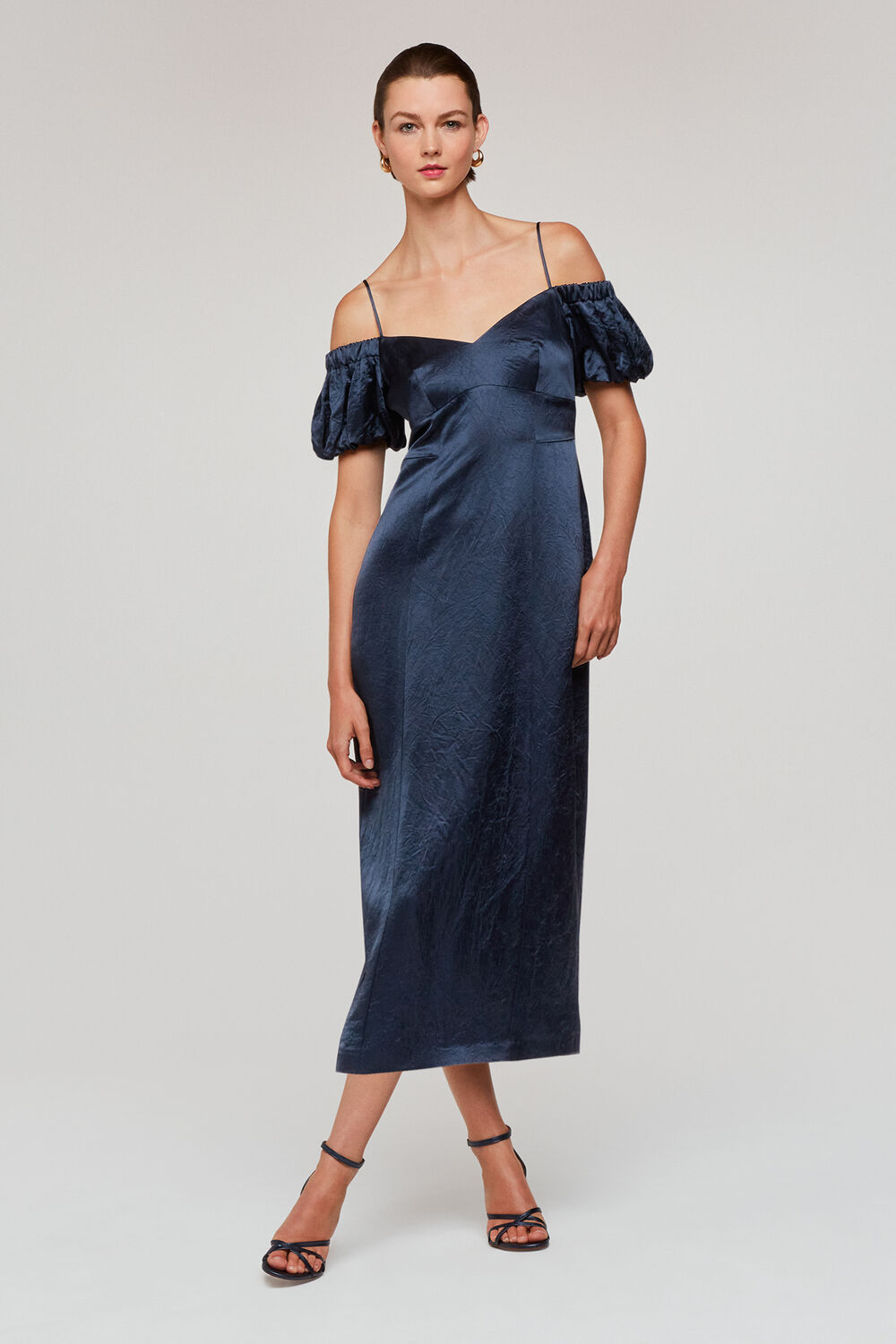Navy Faye Bardot Dress