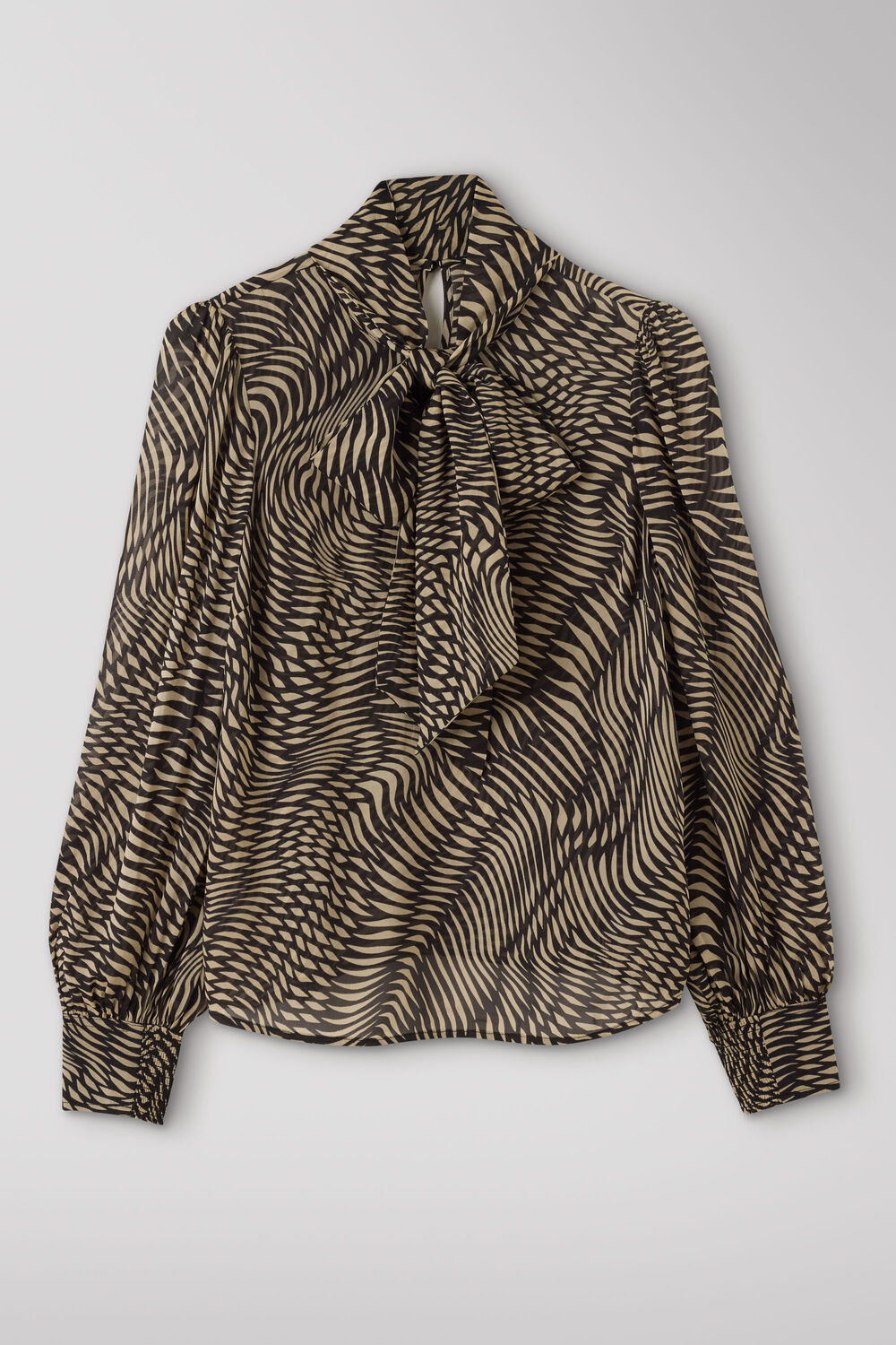 Geo Sheer Viscose Cuffed Top