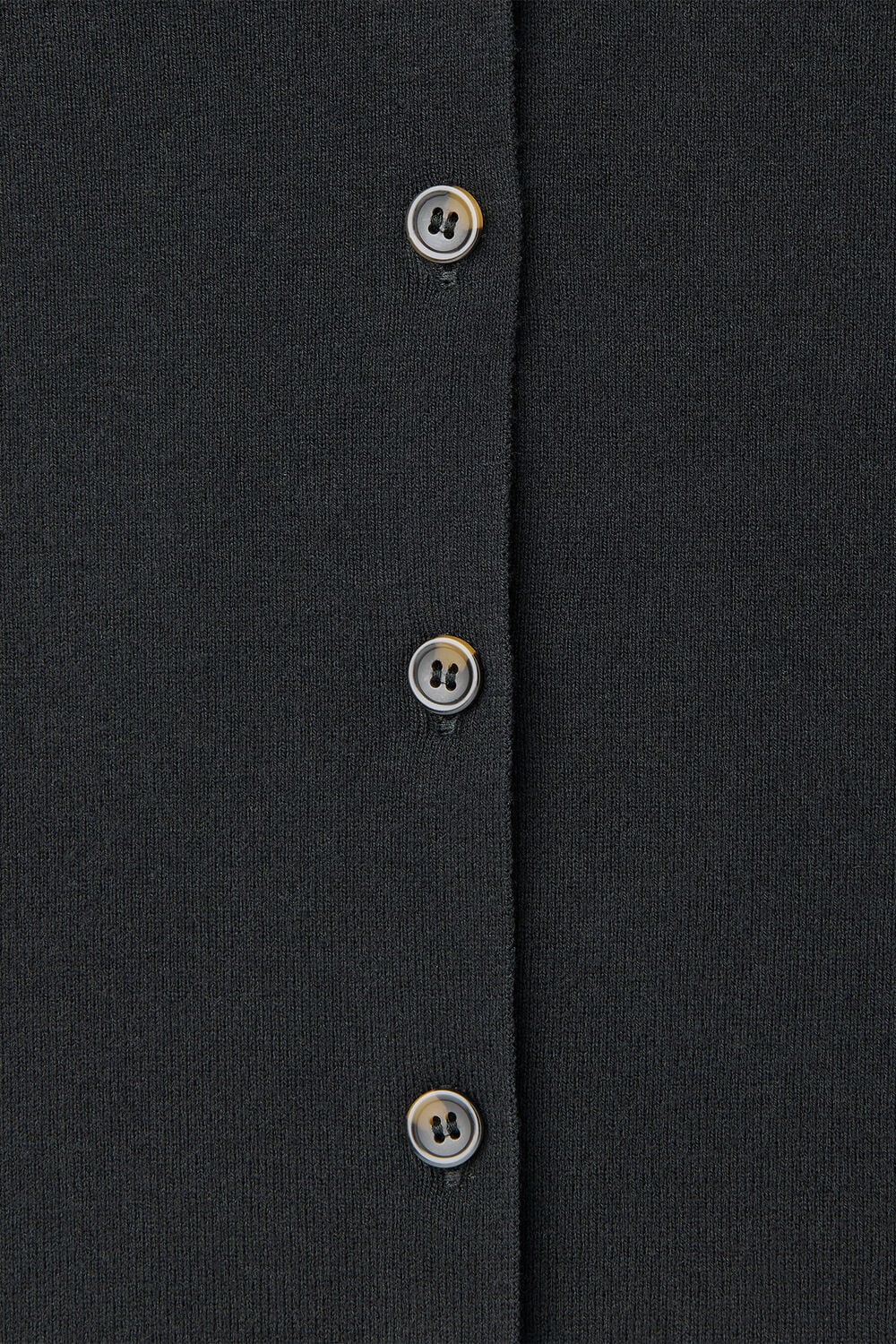 Black V Neck Button Front Cardigan