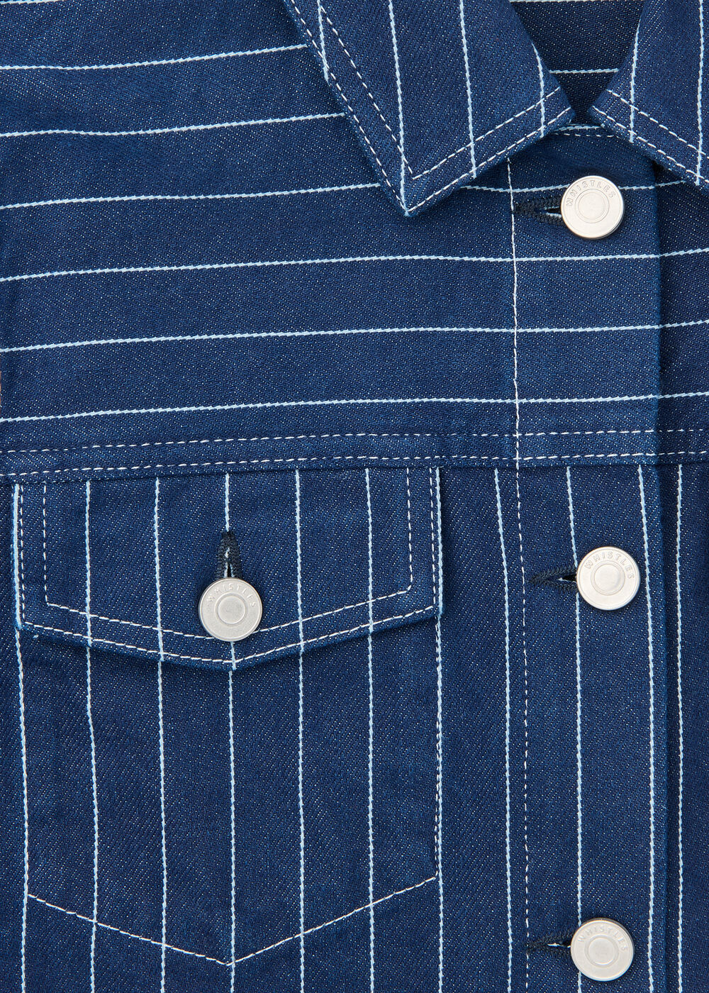 Pinstripe Denim Jacket