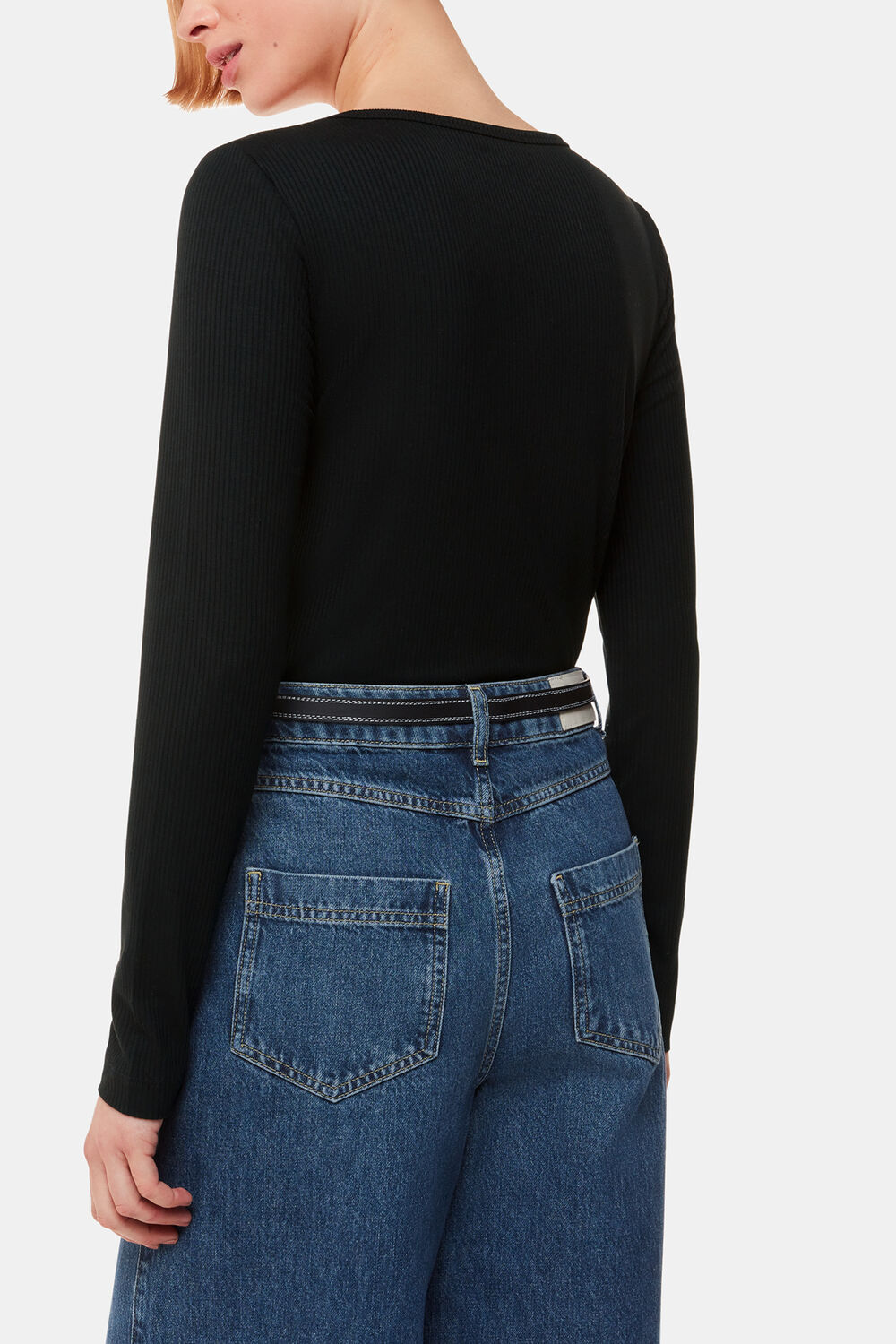 Ribbed Scoop Neck Top