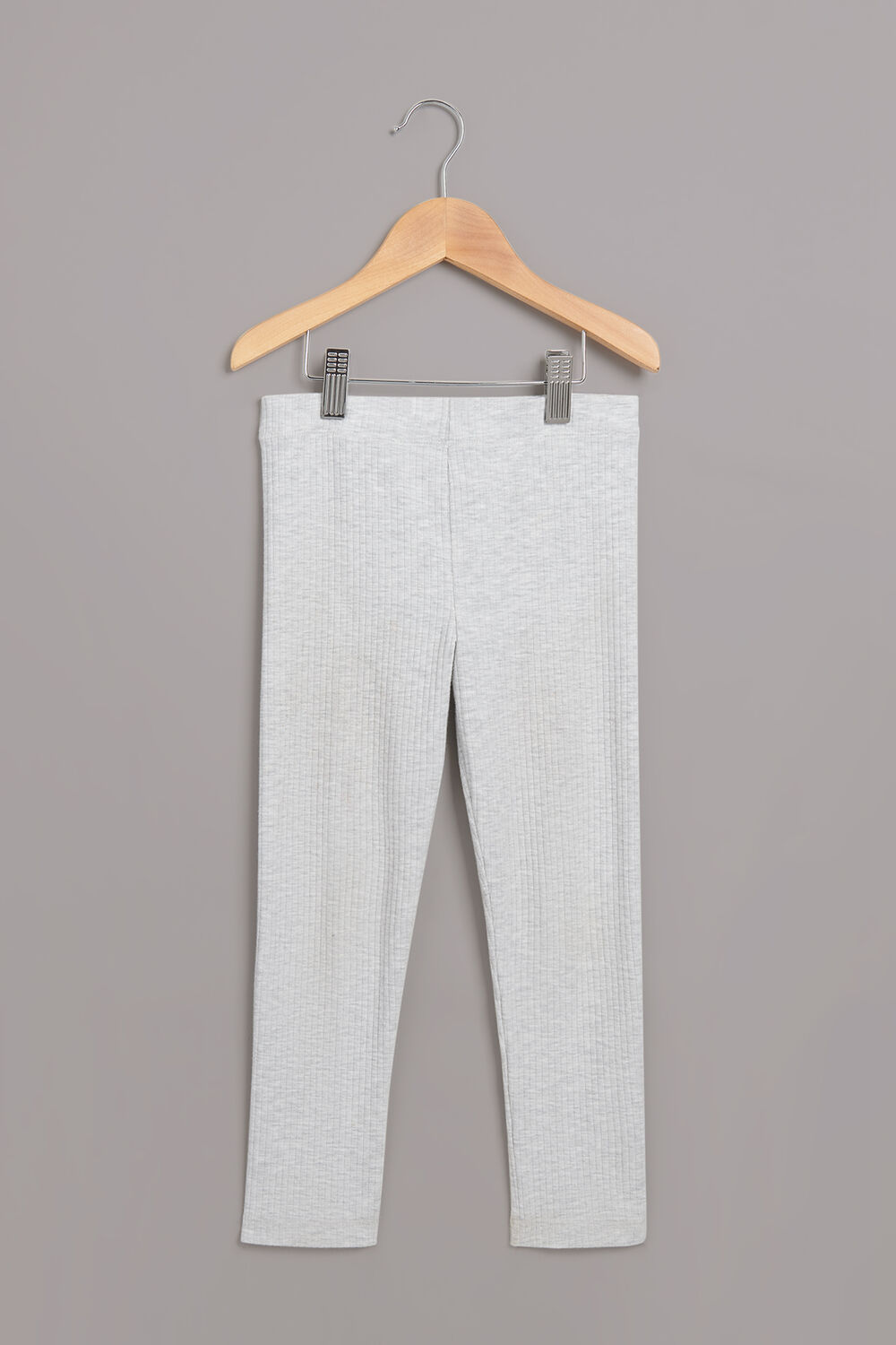 Grey Marl Ribbed Kids Legging