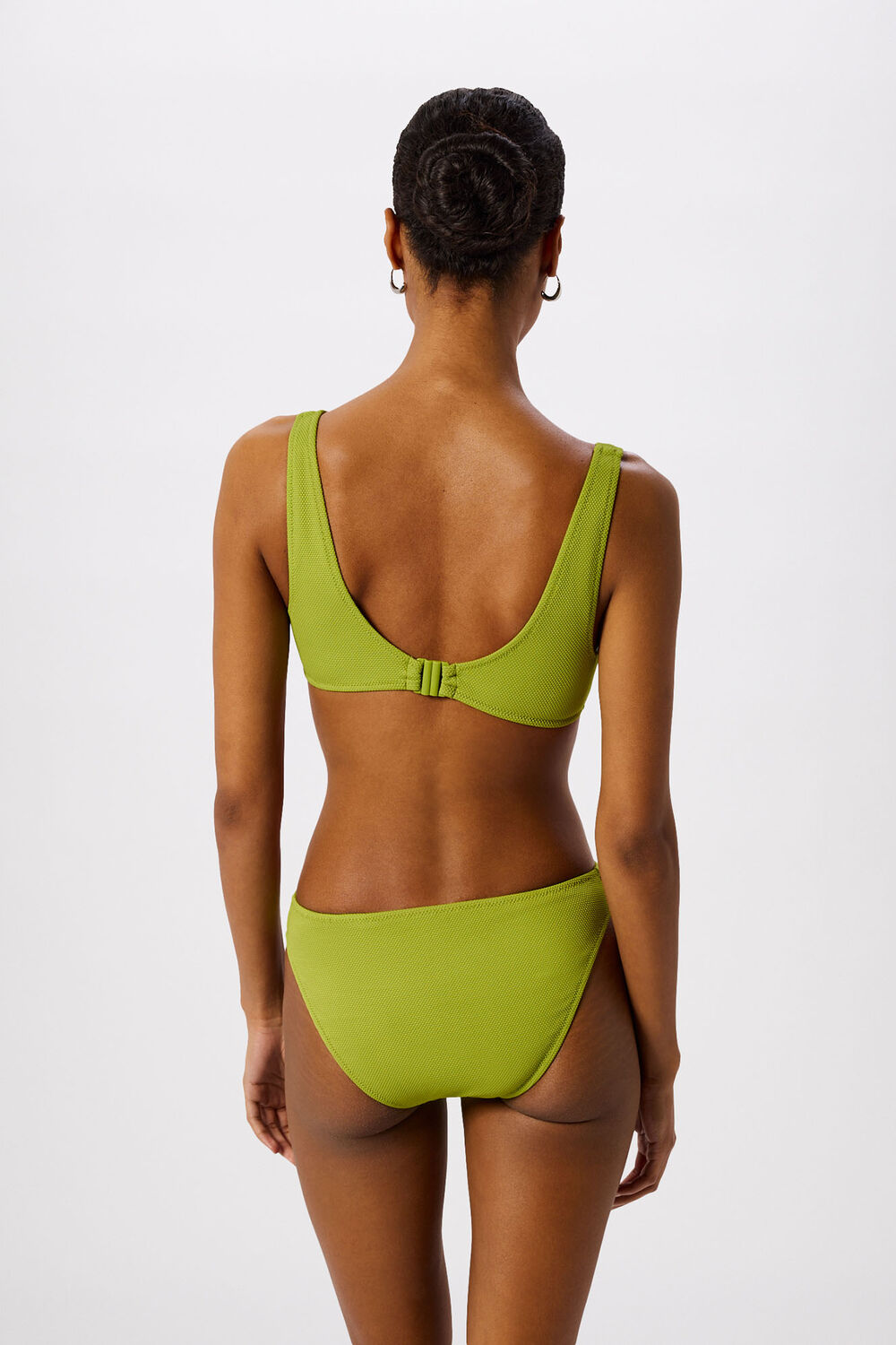 Green Textured Ring Bikini Top