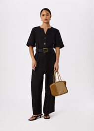 Petite Fiona Linen Button Jumpsuit
