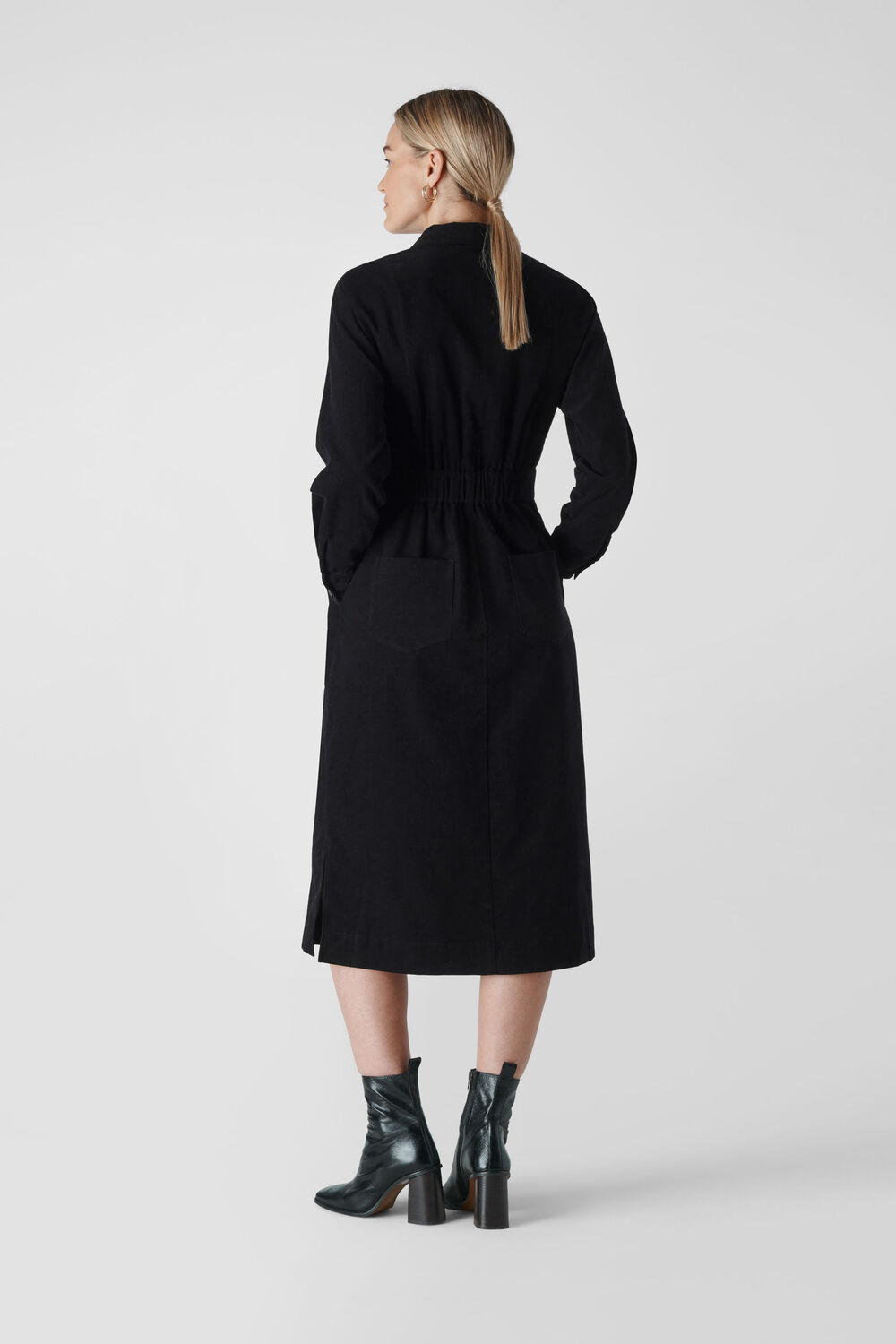 Romaine Cord Dress Black