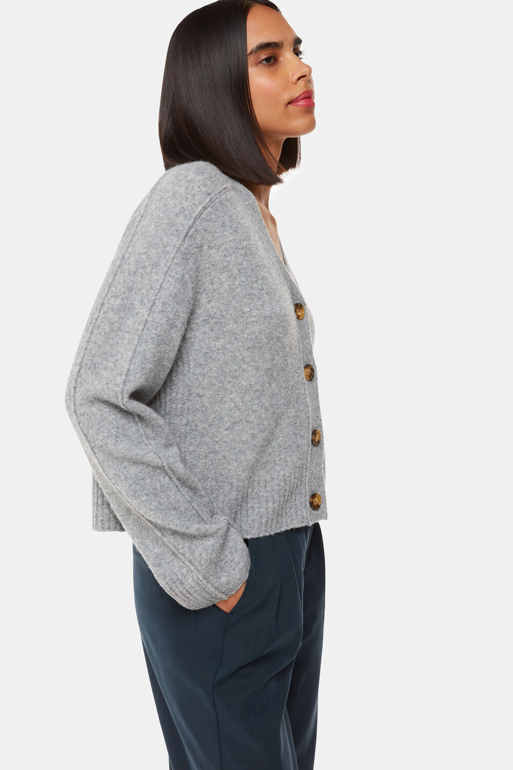 Wool Mix Pocket Cardigan