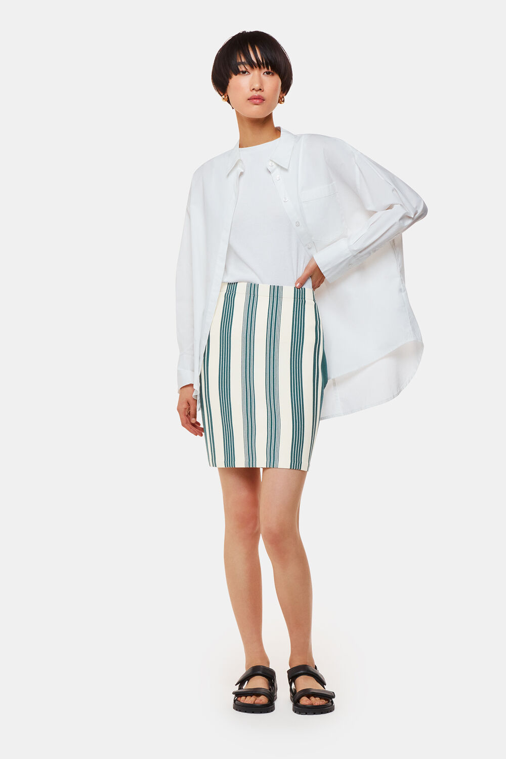 Vertical Stripe Knitted Skirt