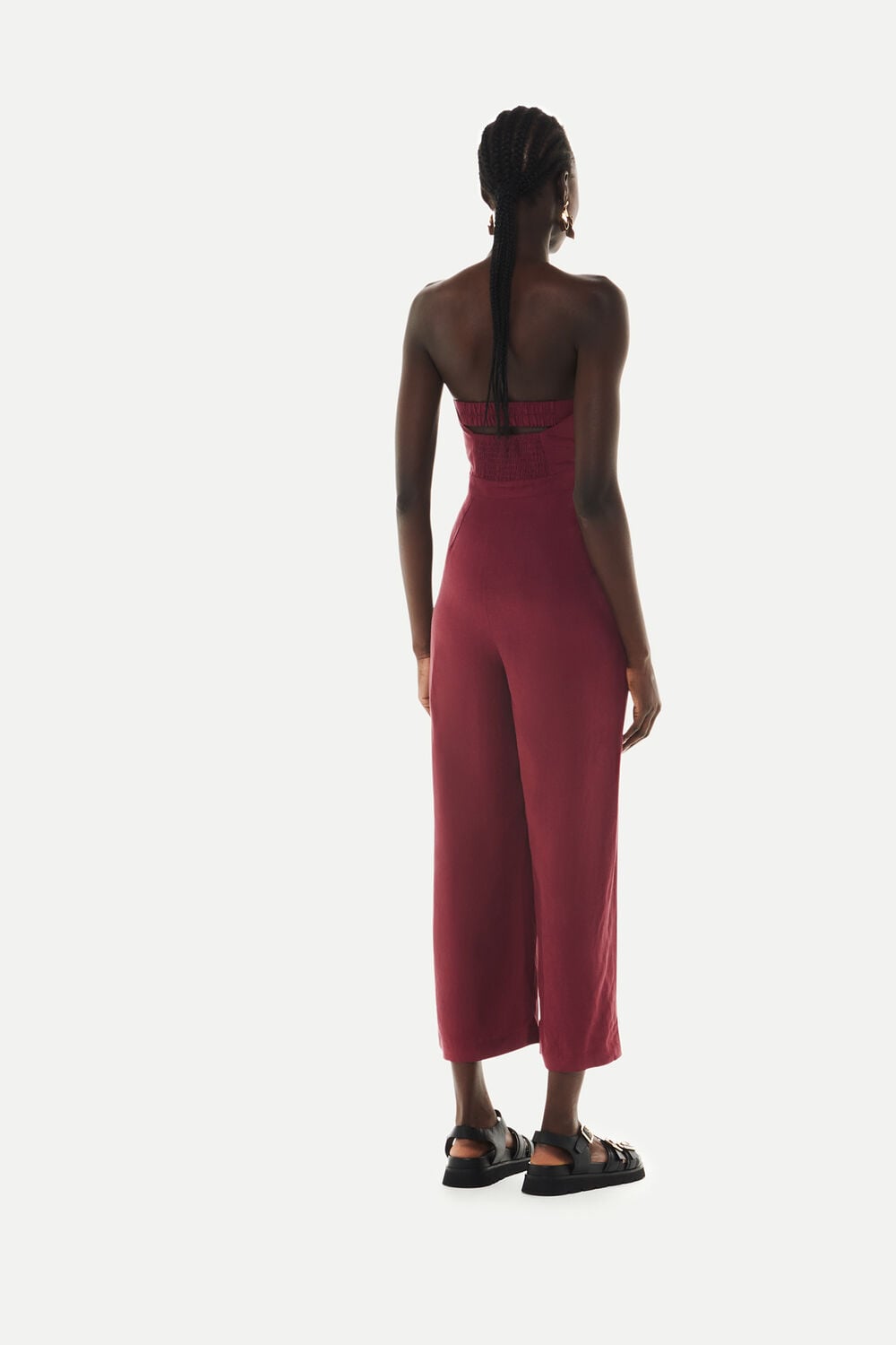 Burgundy Bandeau Jumpsuit