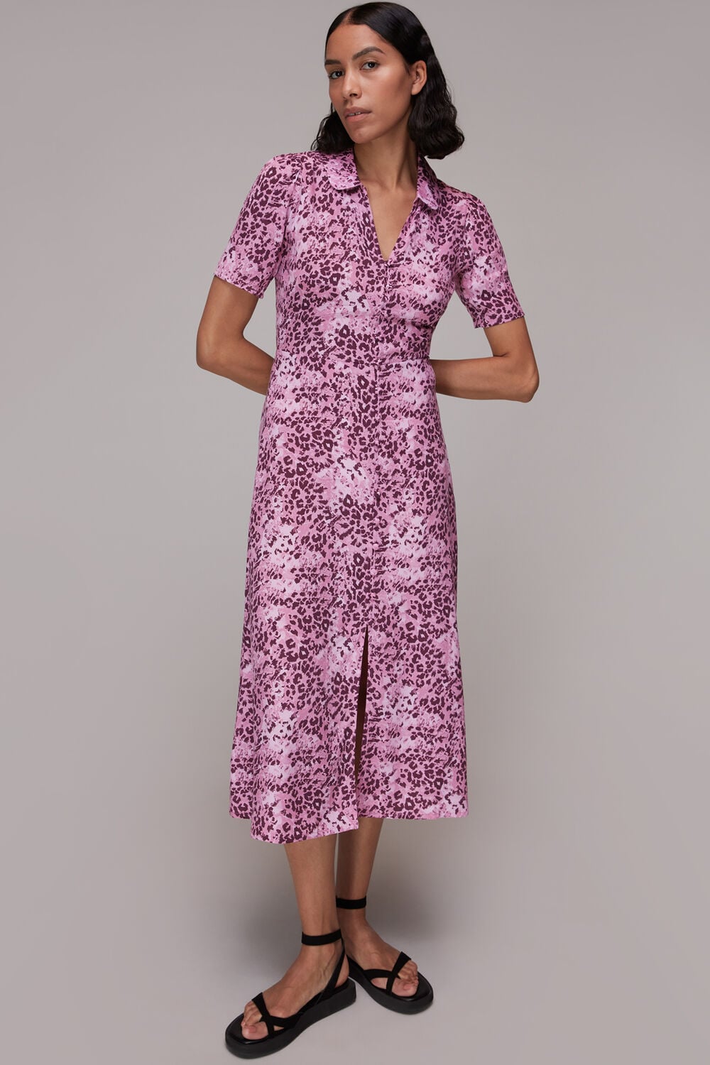 Pink Rowan Hyena Spot Midi Dress