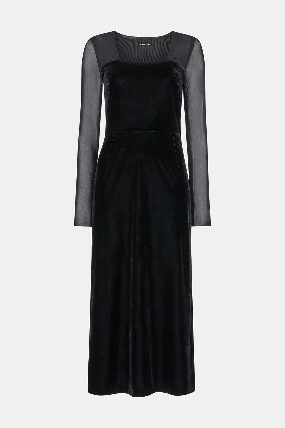 Mesh Sleeve Velvet Dress