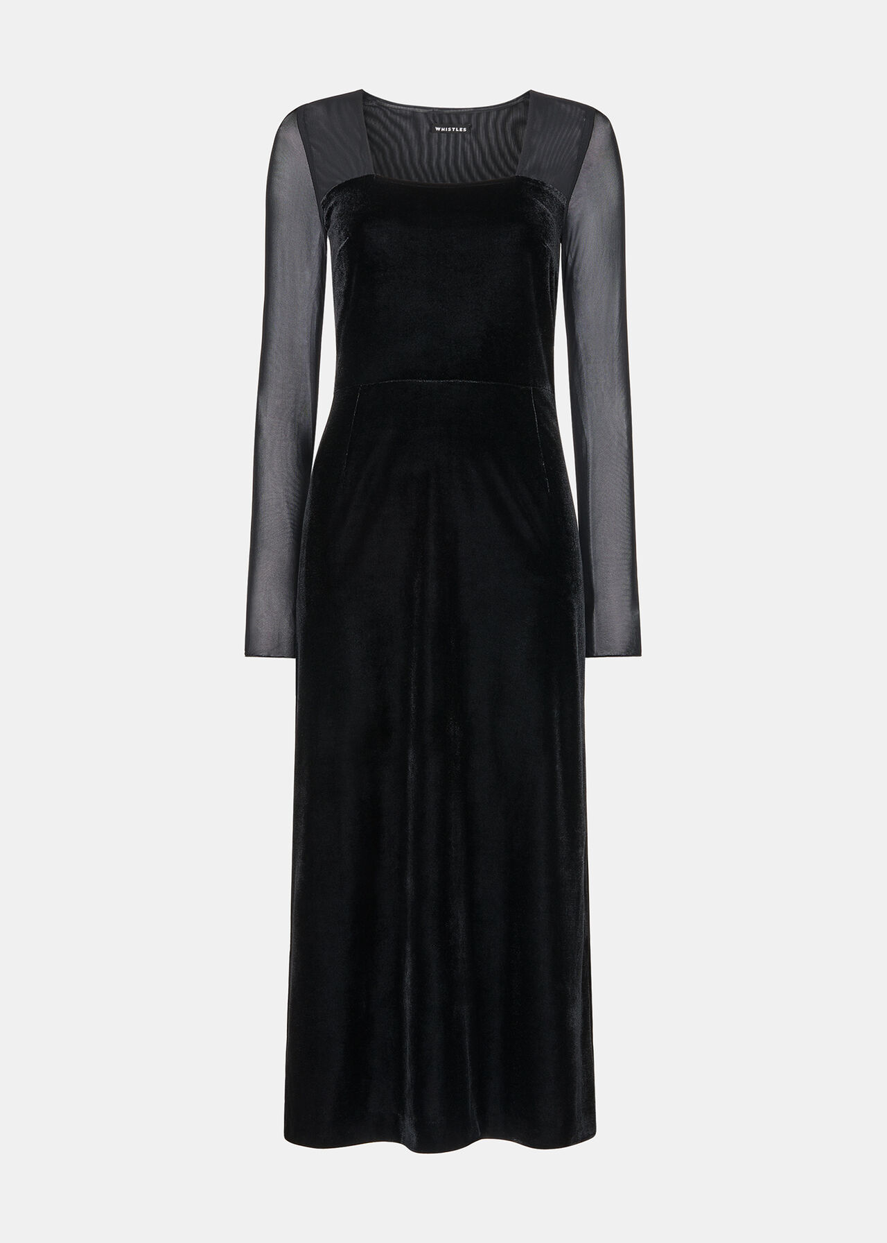 Mesh Sleeve Velvet Dress
