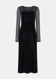 Mesh Sleeve Velvet Dress