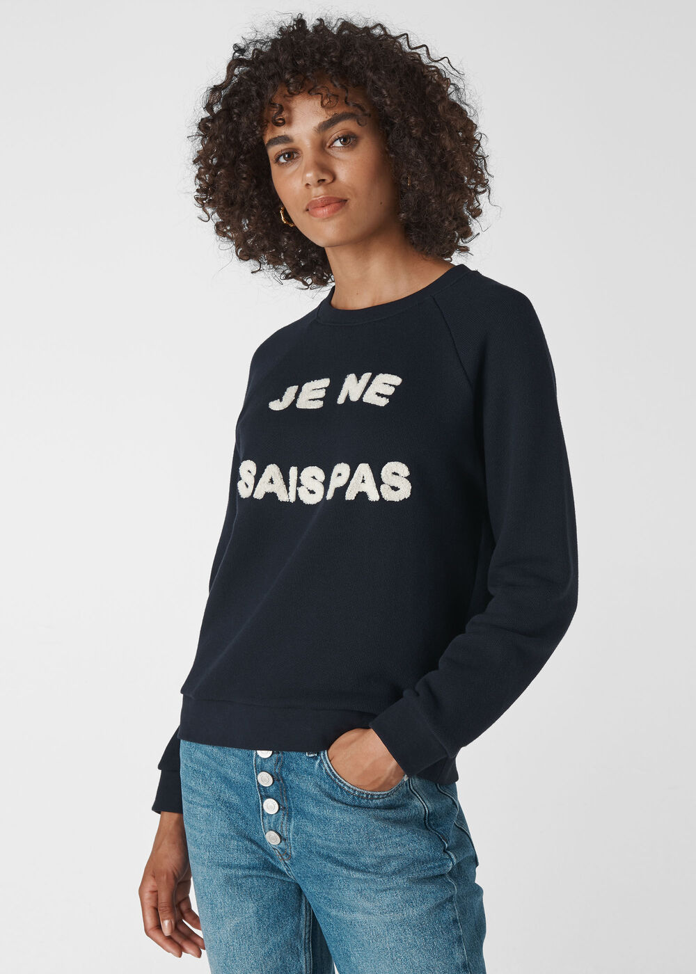 Je Ne Sais Pas Logo Sweatshirt Navy