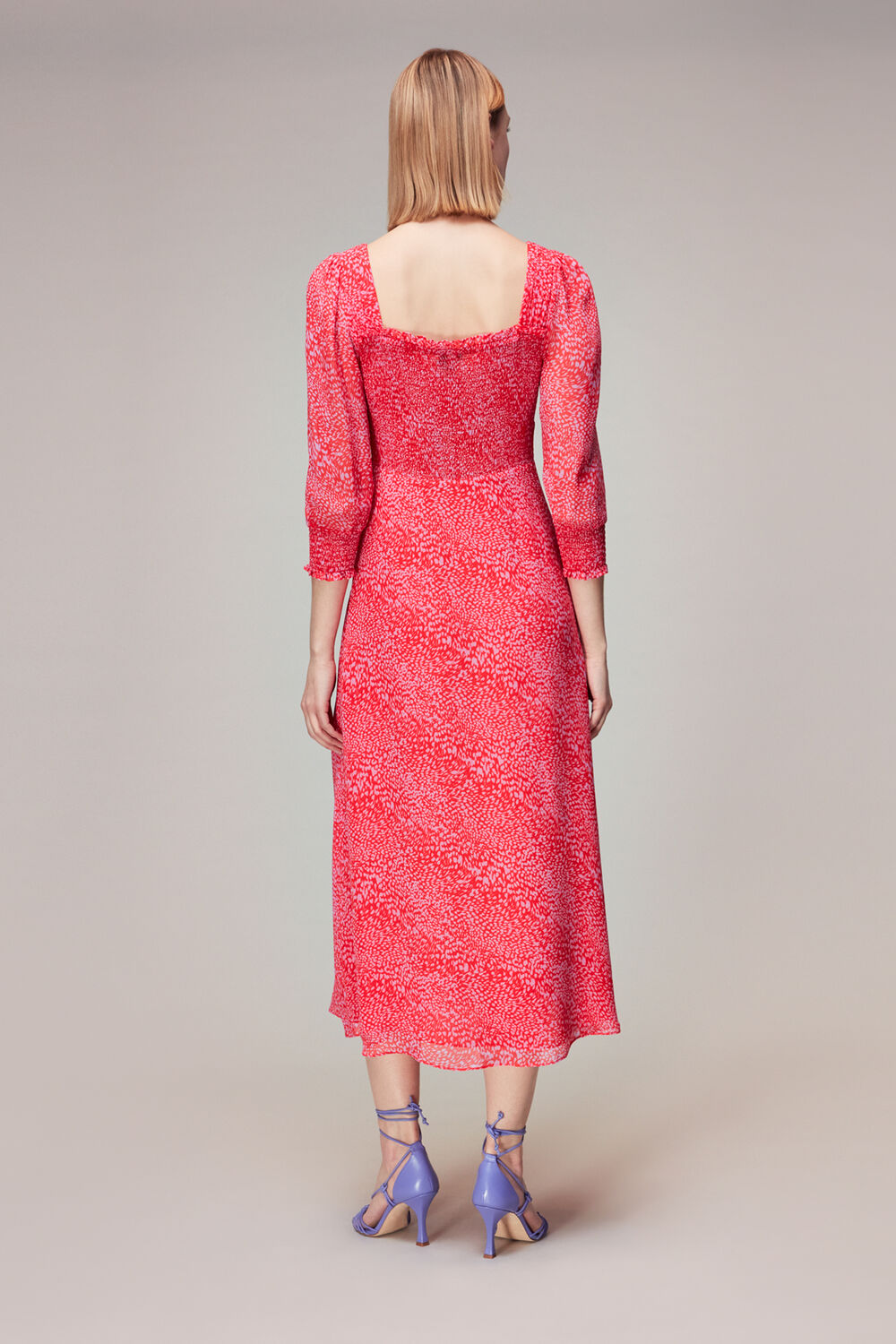 Diagonal Leopard Midi Dress