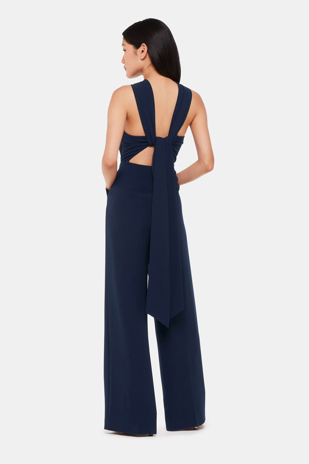 Navy Tie Back Maxi Jumpsuit