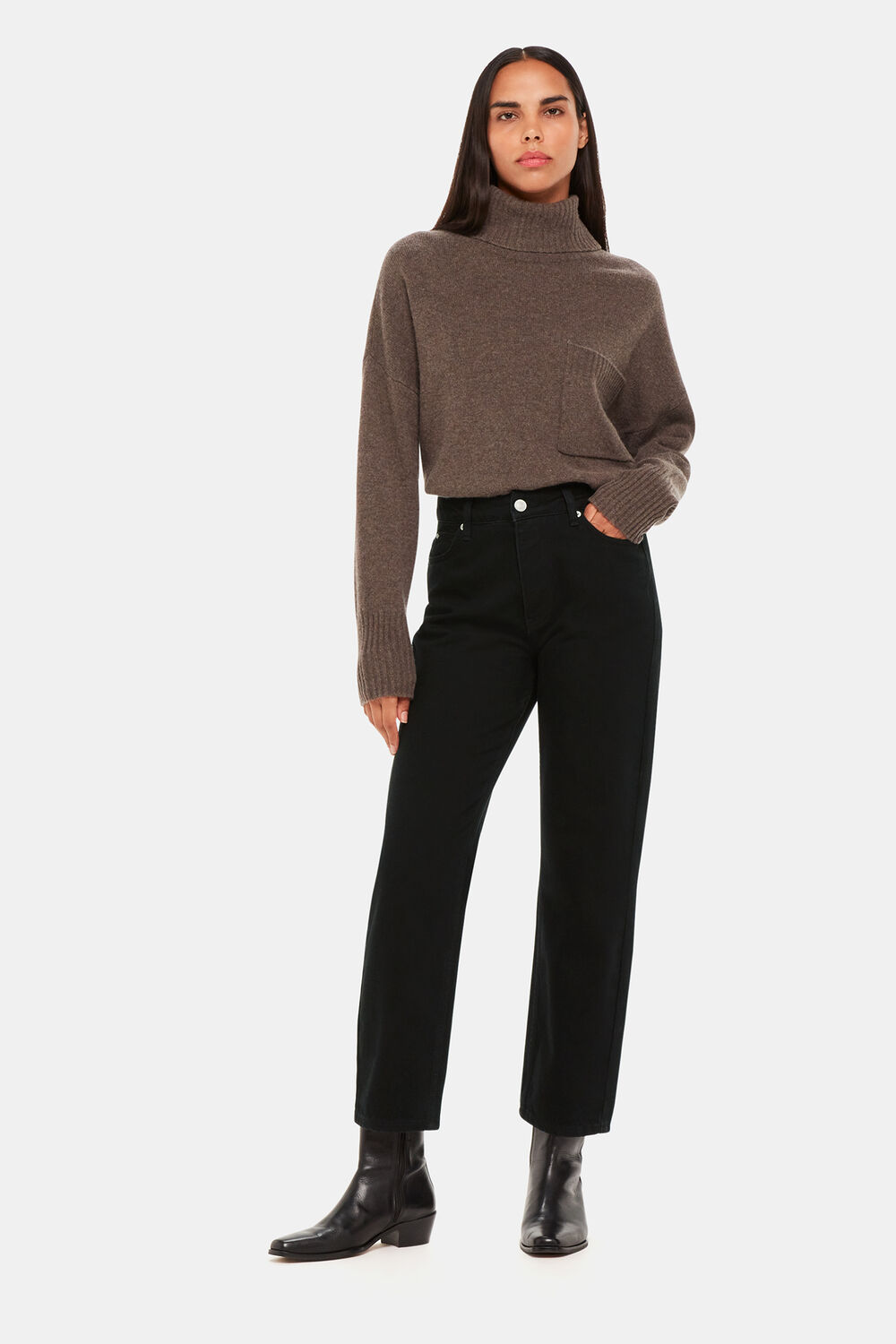 Solid Black Authentic Mollie Straight Jean