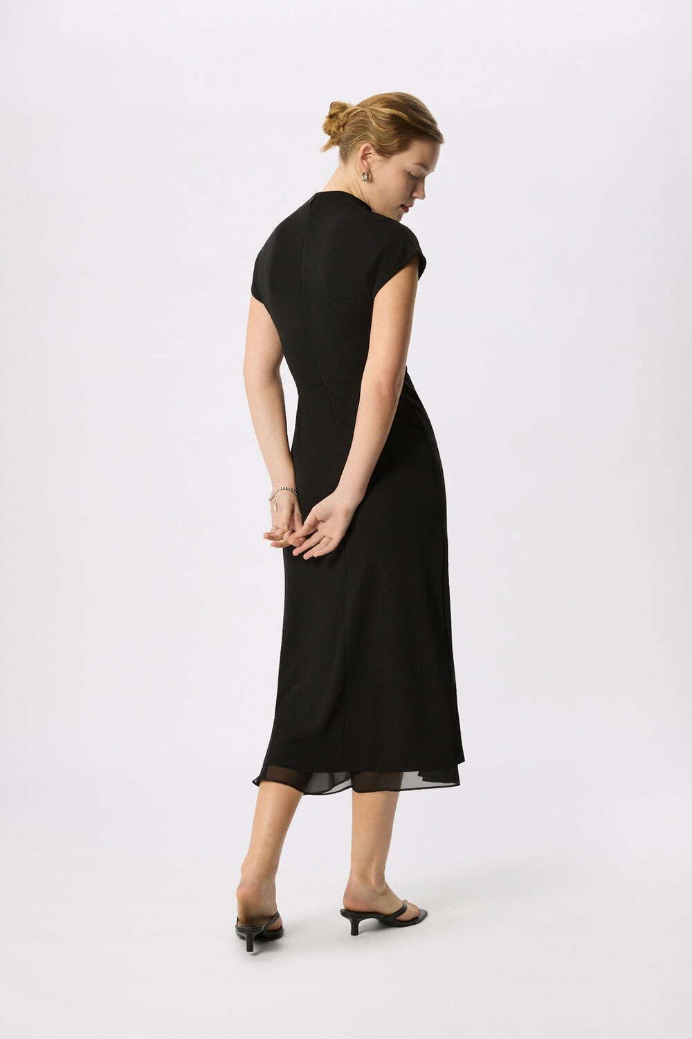 Black Jersey Sheer Underlayer Dress