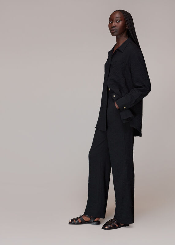 Black Luna Crinkle Pants 