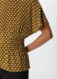 Ikat Spot Shirred Blouse