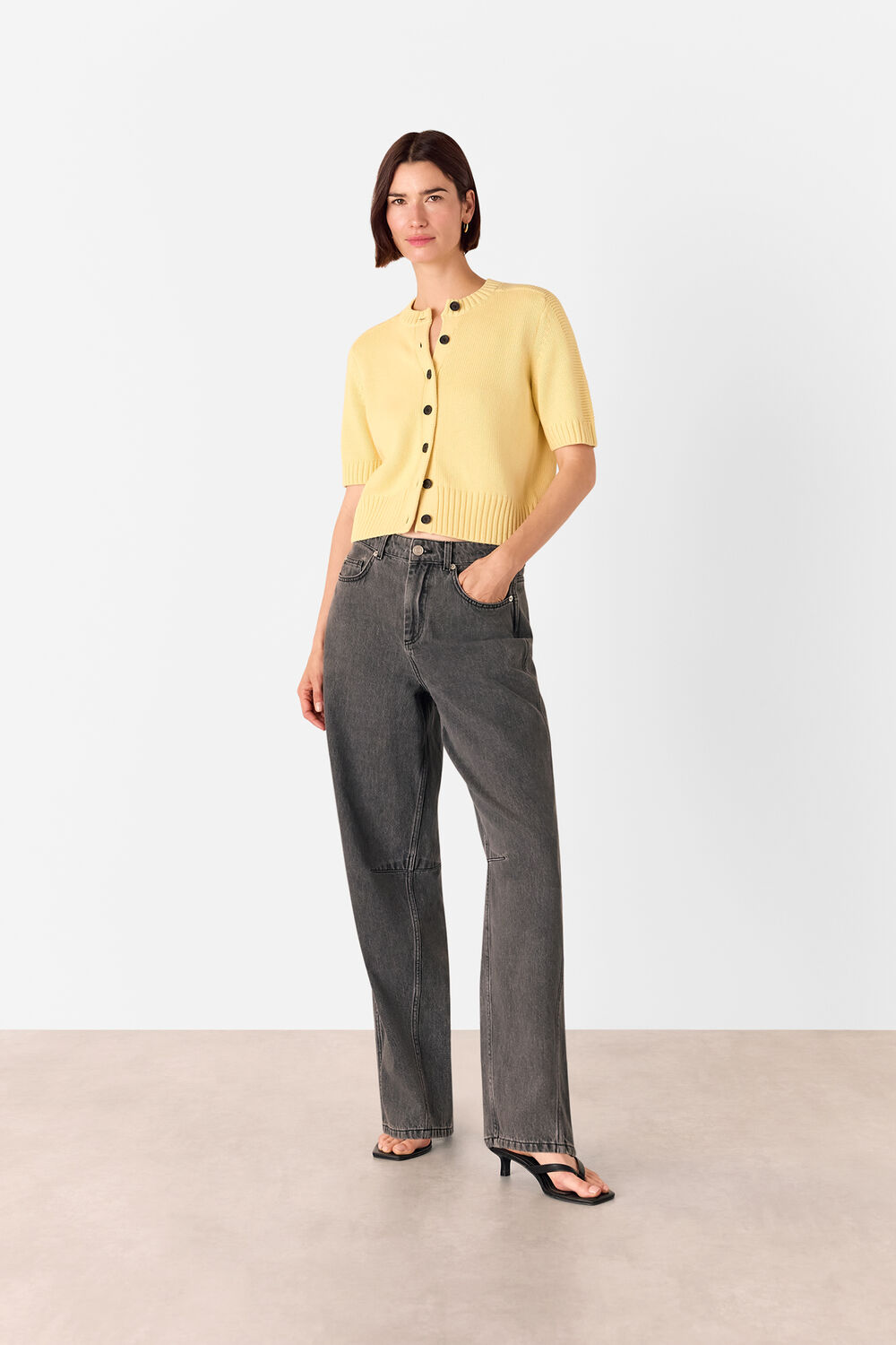 Short Sleeve Button Cardigan