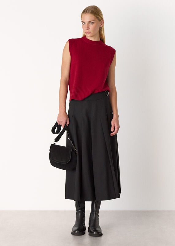 Dark Red Wool Sleeveless Tank