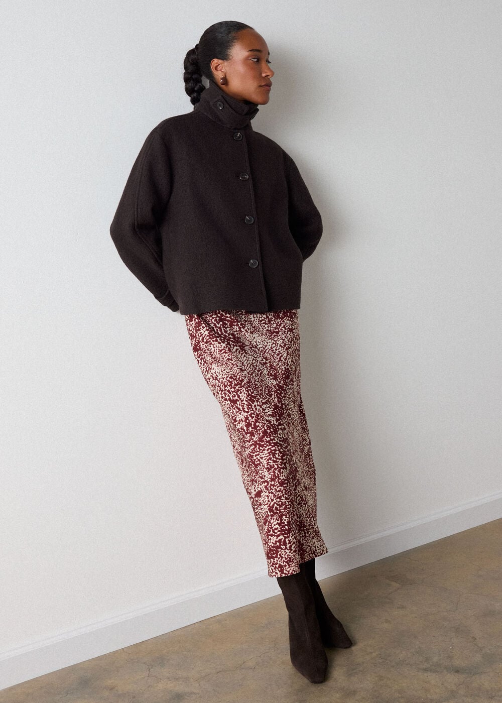 Feathered Animal Shirt Dress