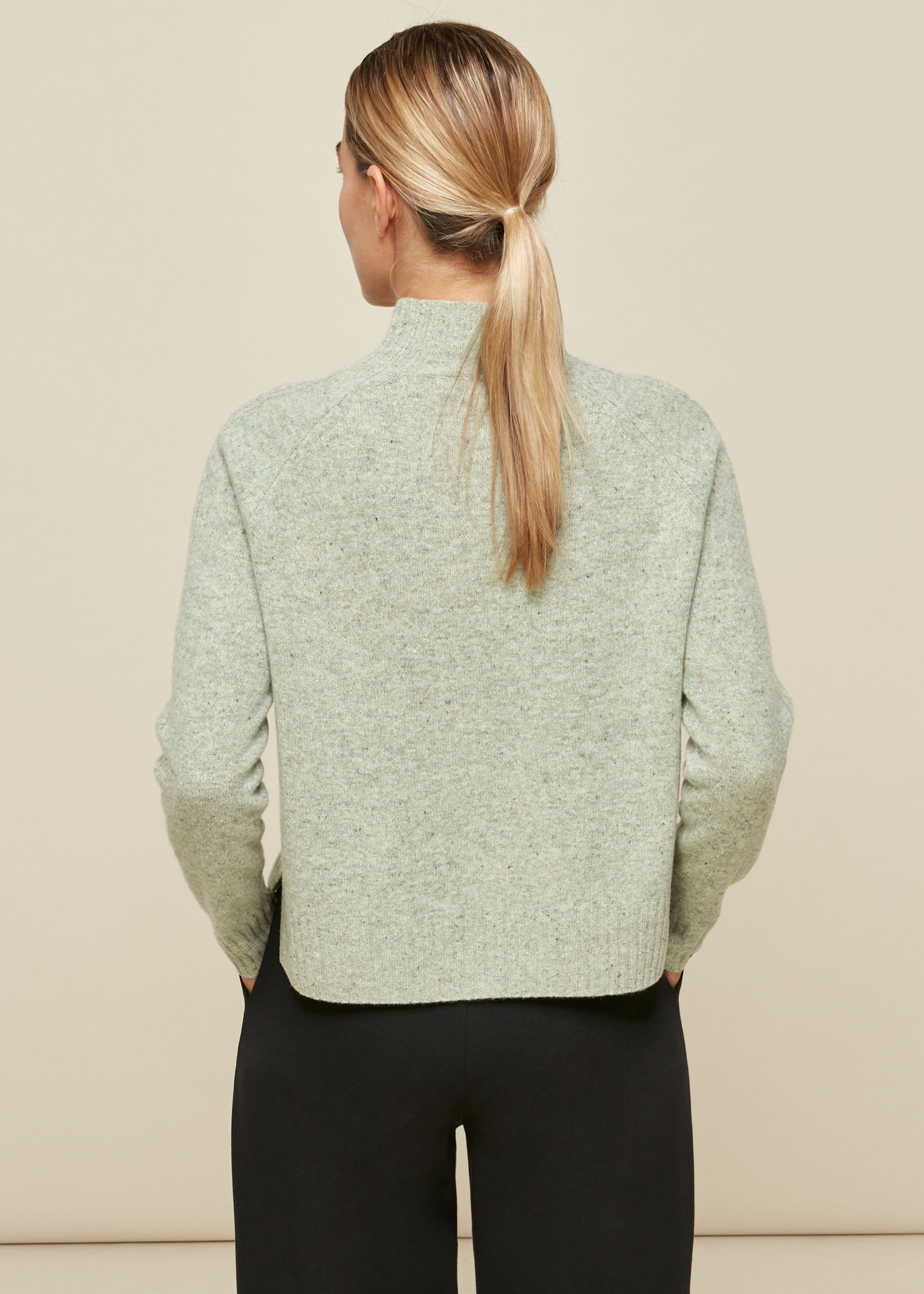 Mint Funnel Neck Merino Knit | WHISTLES | Whistles US |