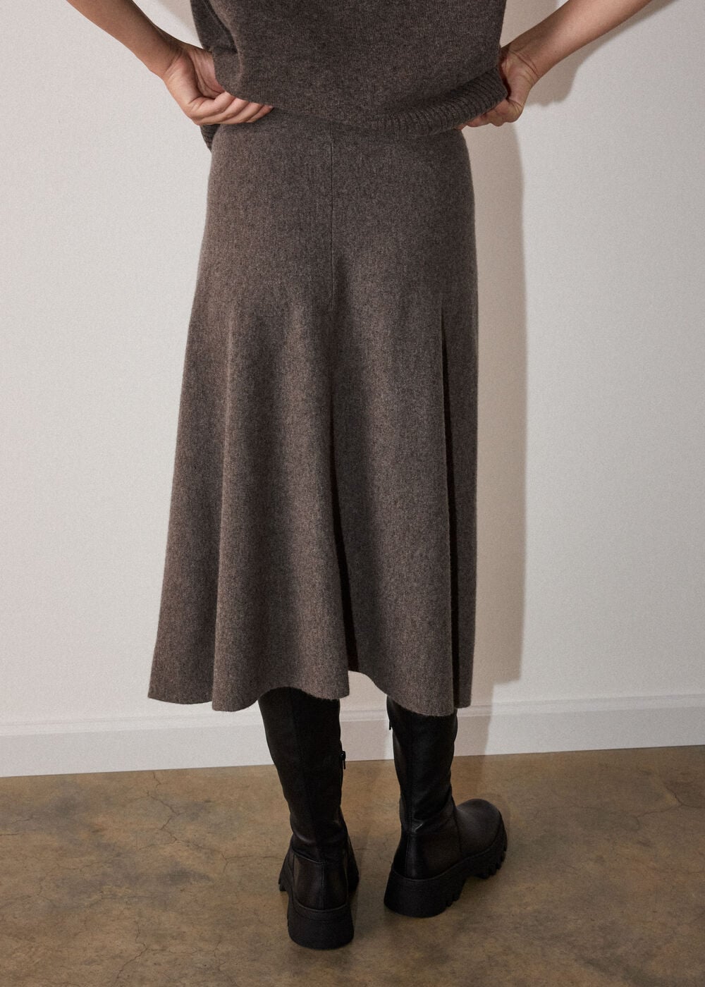 Petite Wool Knitted Midi Skirt