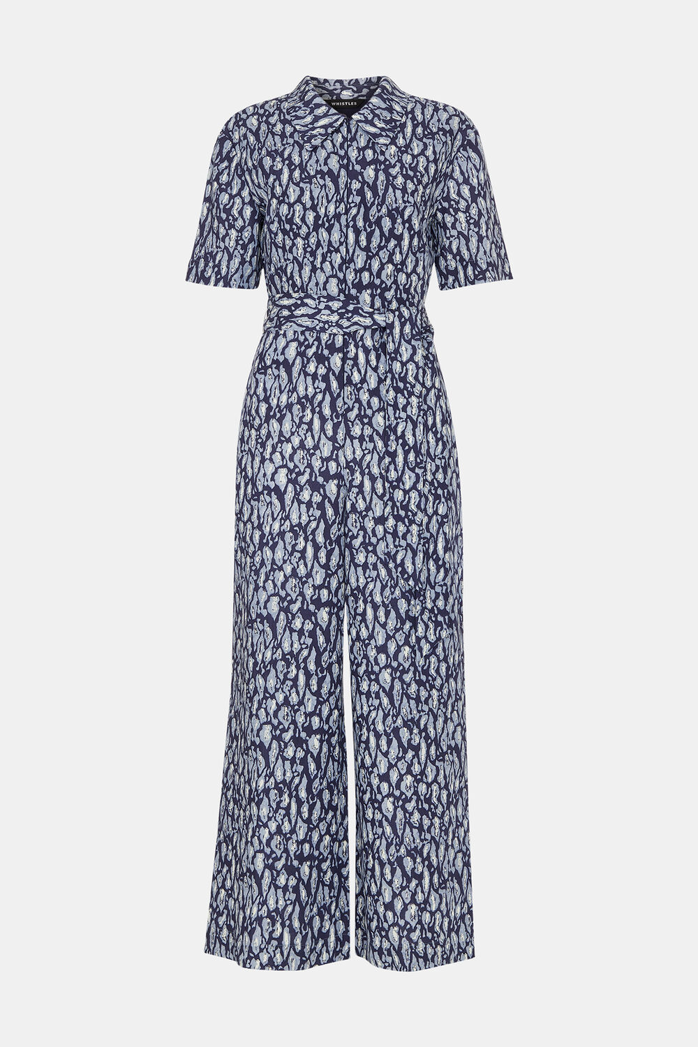 Petite Leopard Linen Blend Jumpsuit