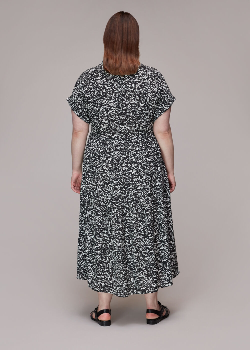 Abstract Smudge Tiered Dress