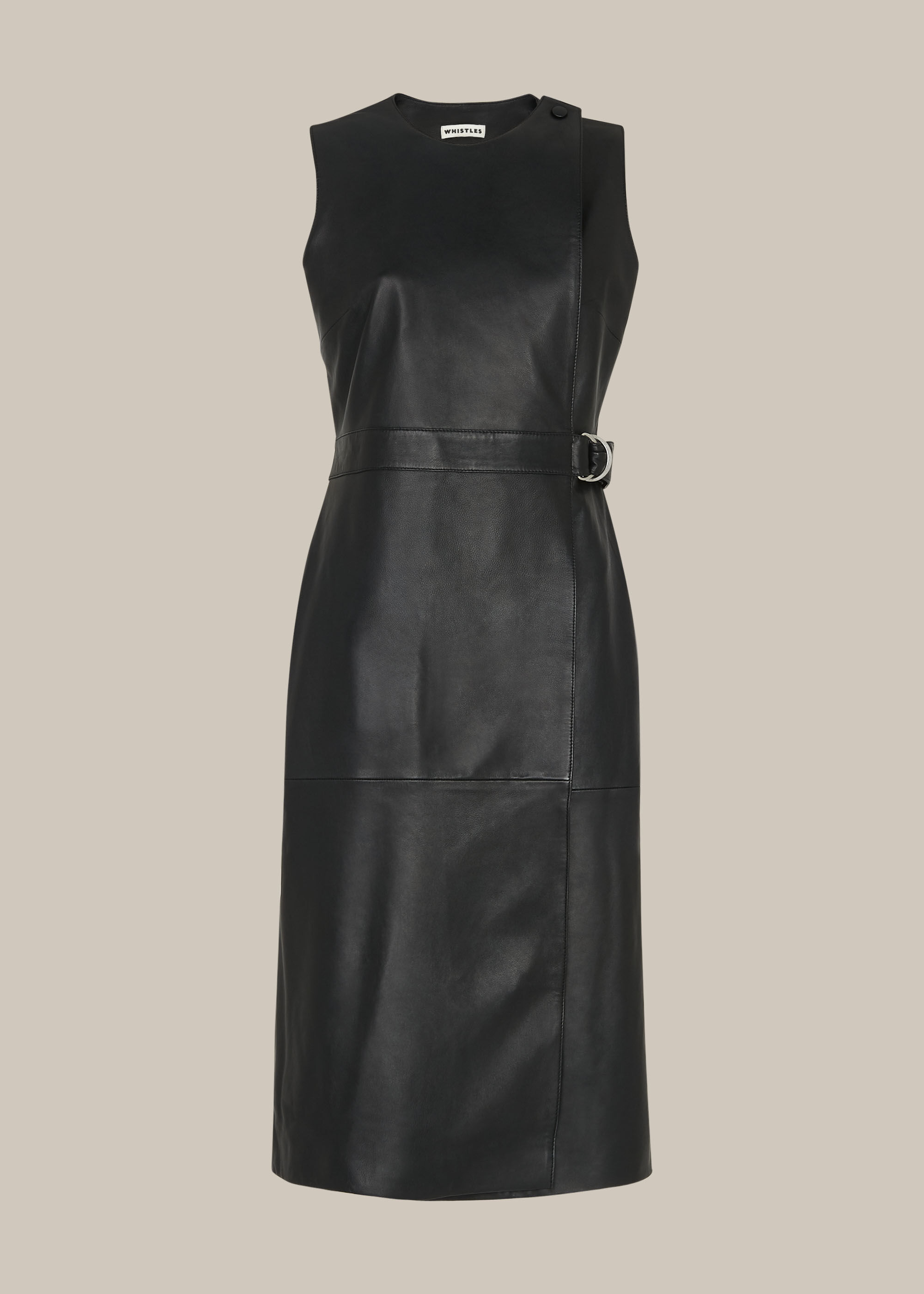 Black Leather Shift Dress | WHISTLES |