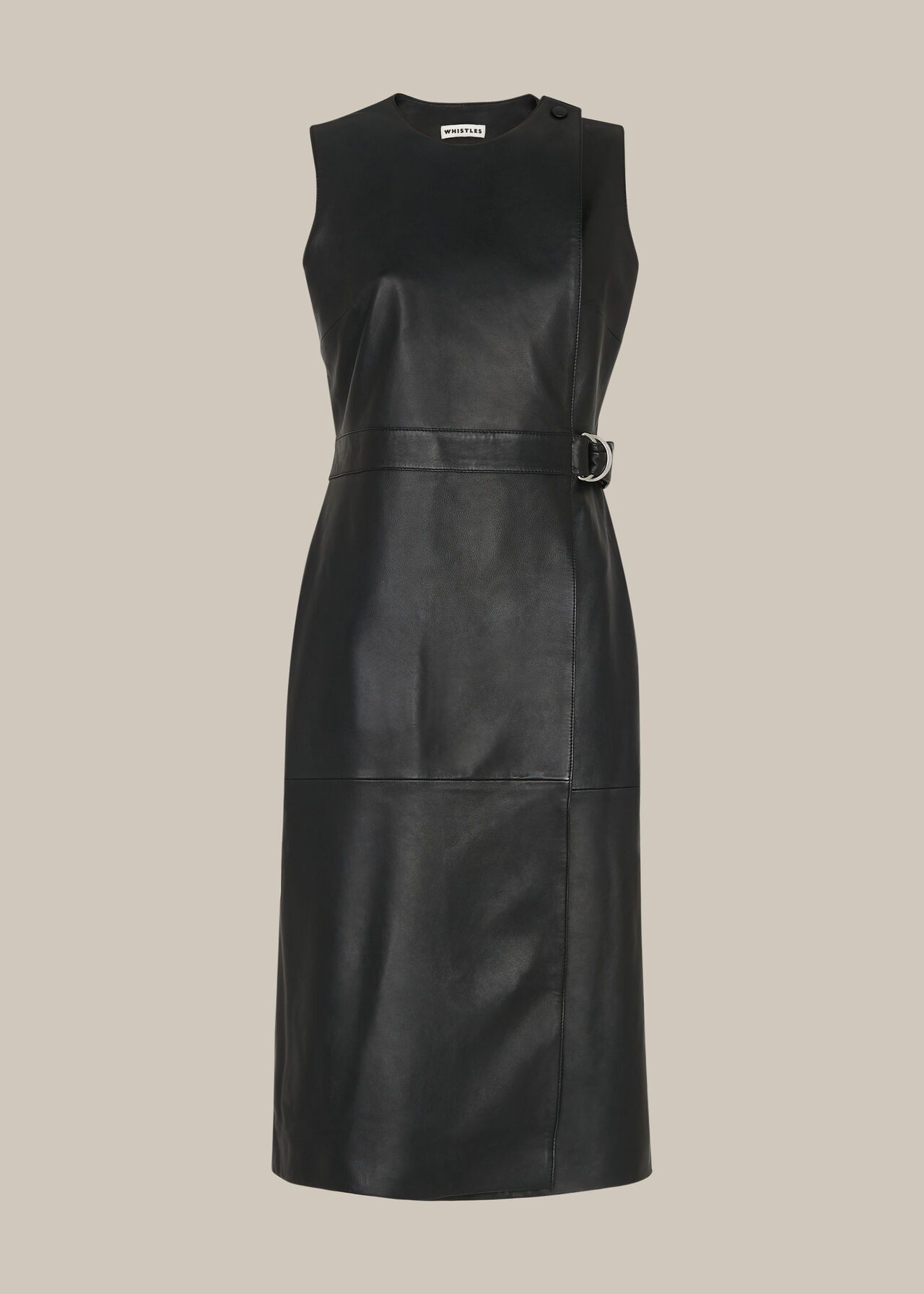 Black Leather Shift Dress | WHISTLES