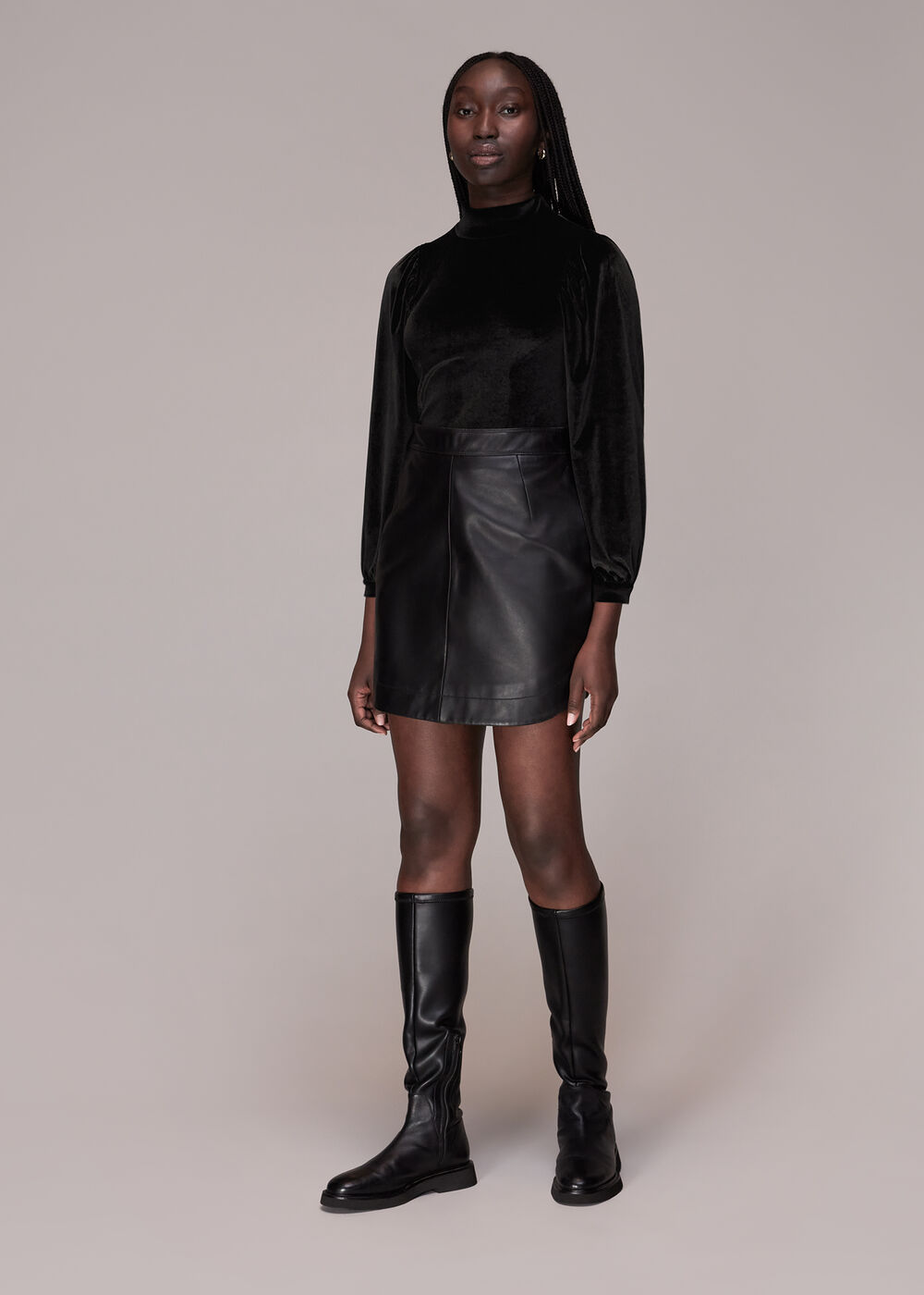 High Neck Velvet Top