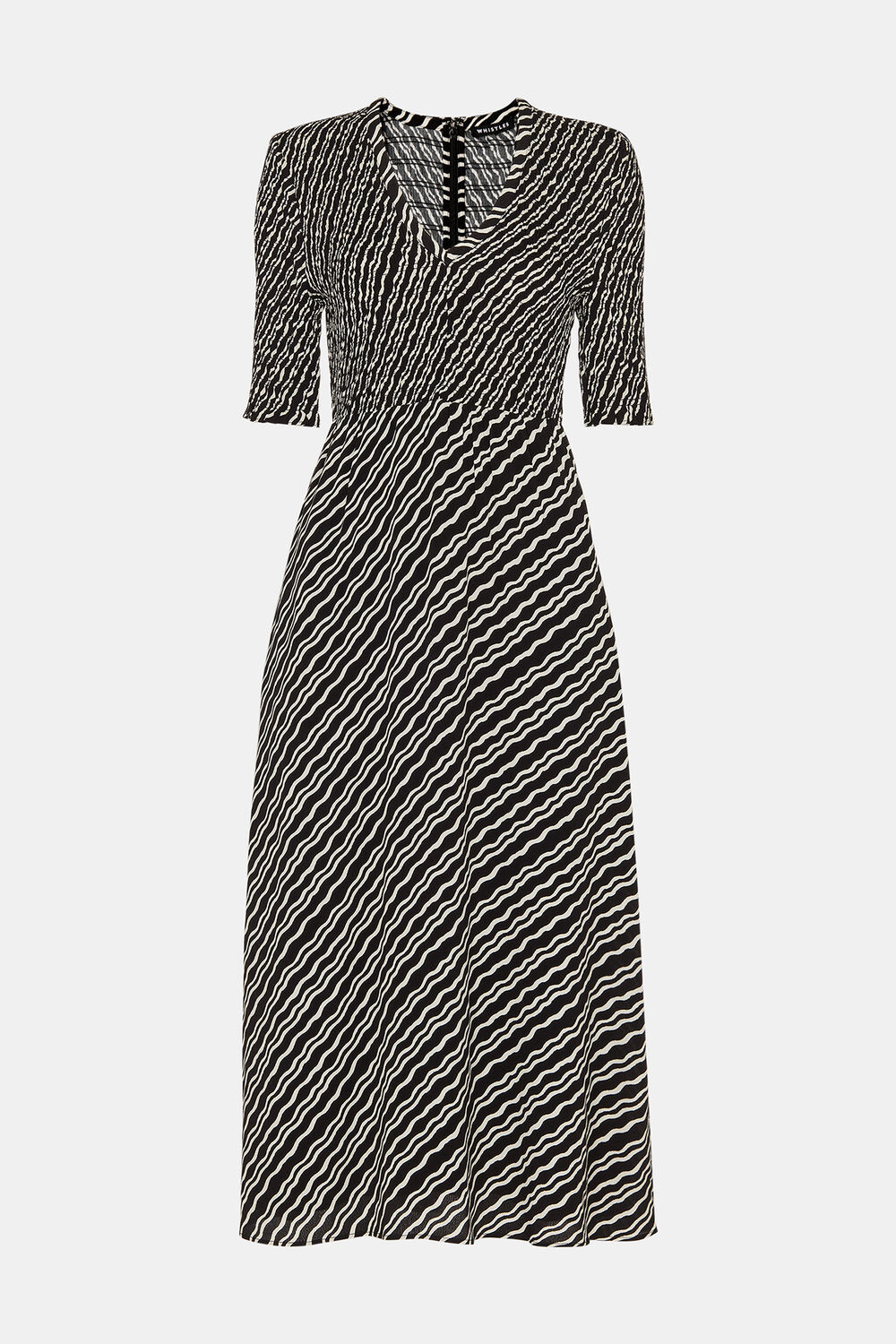 Petite Diagonal Ripple Shirred Dress