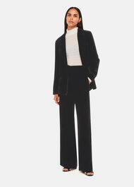 Black Velvet Mid Rise Trousers With Front Pockets | Whistles | Whistles ...
