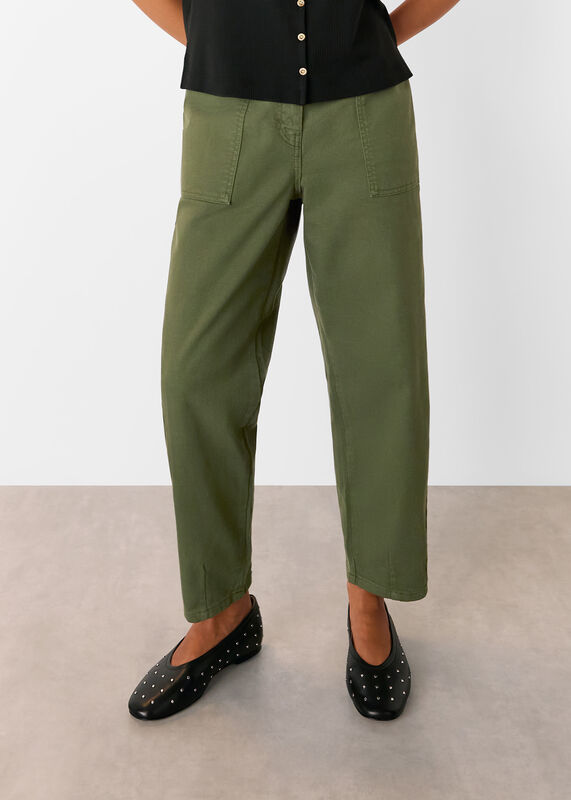 Khaki Petite Tessa Casual Pants 