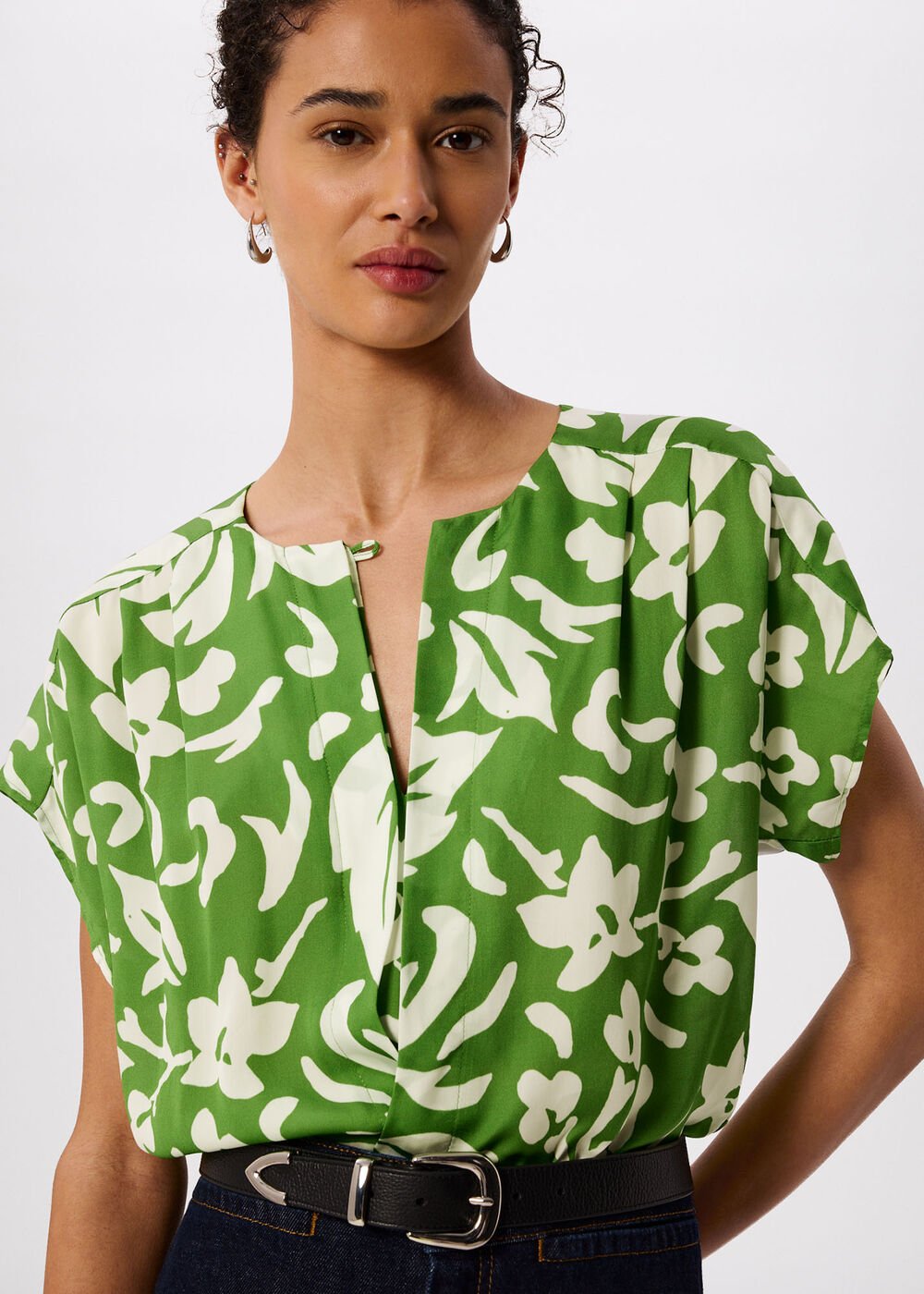 Floral Keyhole Blouse