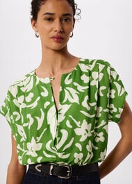 Floral Keyhole Blouse