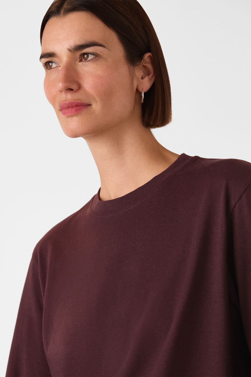 Burgundy Relaxed Long Sleeve Tee