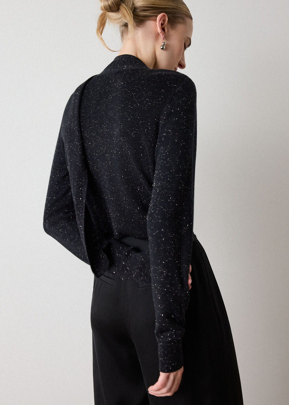Black Annie Sparkle Tie Neck