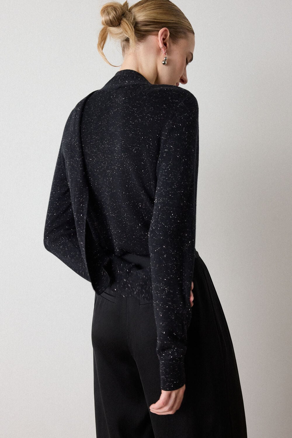 Black Annie Sparkle Tie Neck