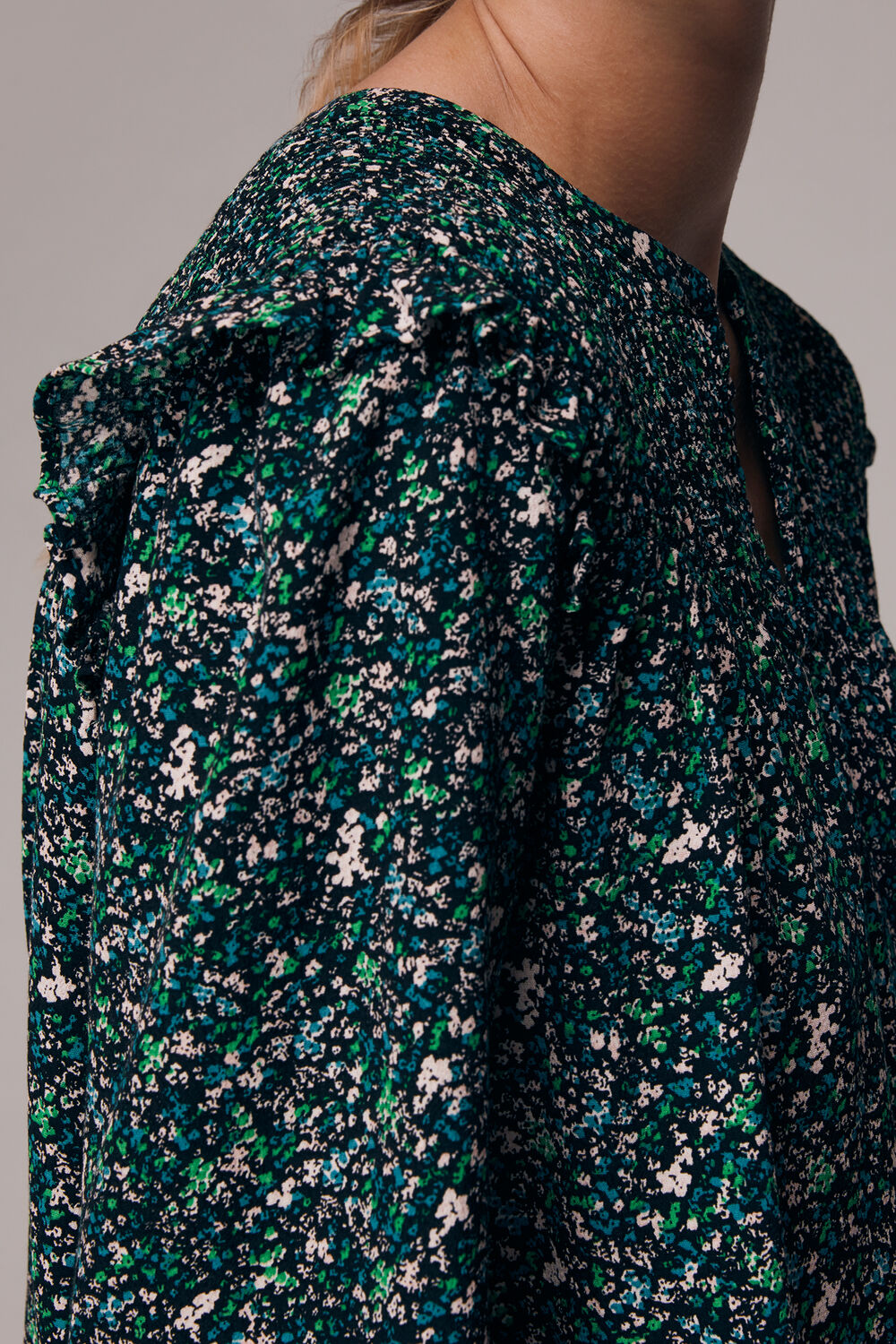 Midnight Garden Shirred Top