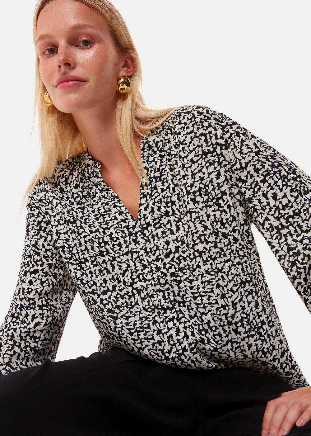 Scribble Print Blouse