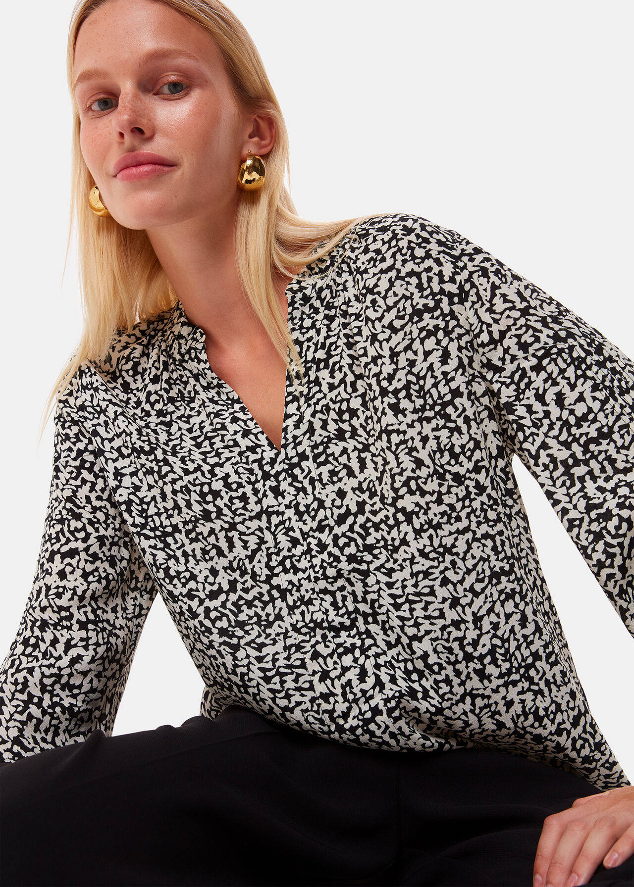 Scribble Print Blouse