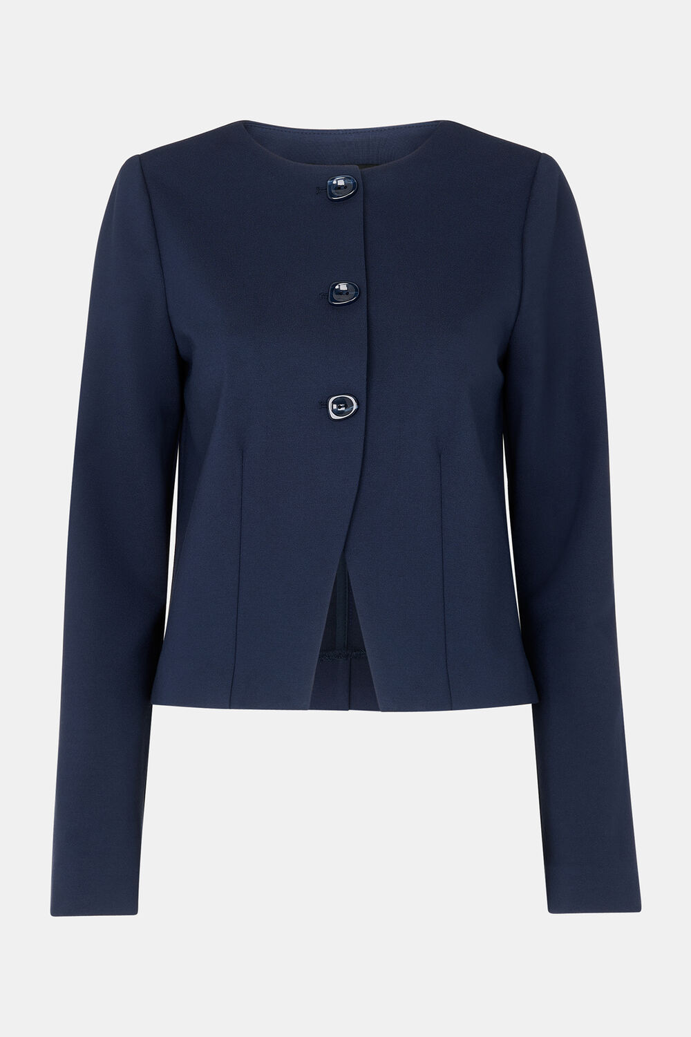 Navy Anne Ponte Button Jacket