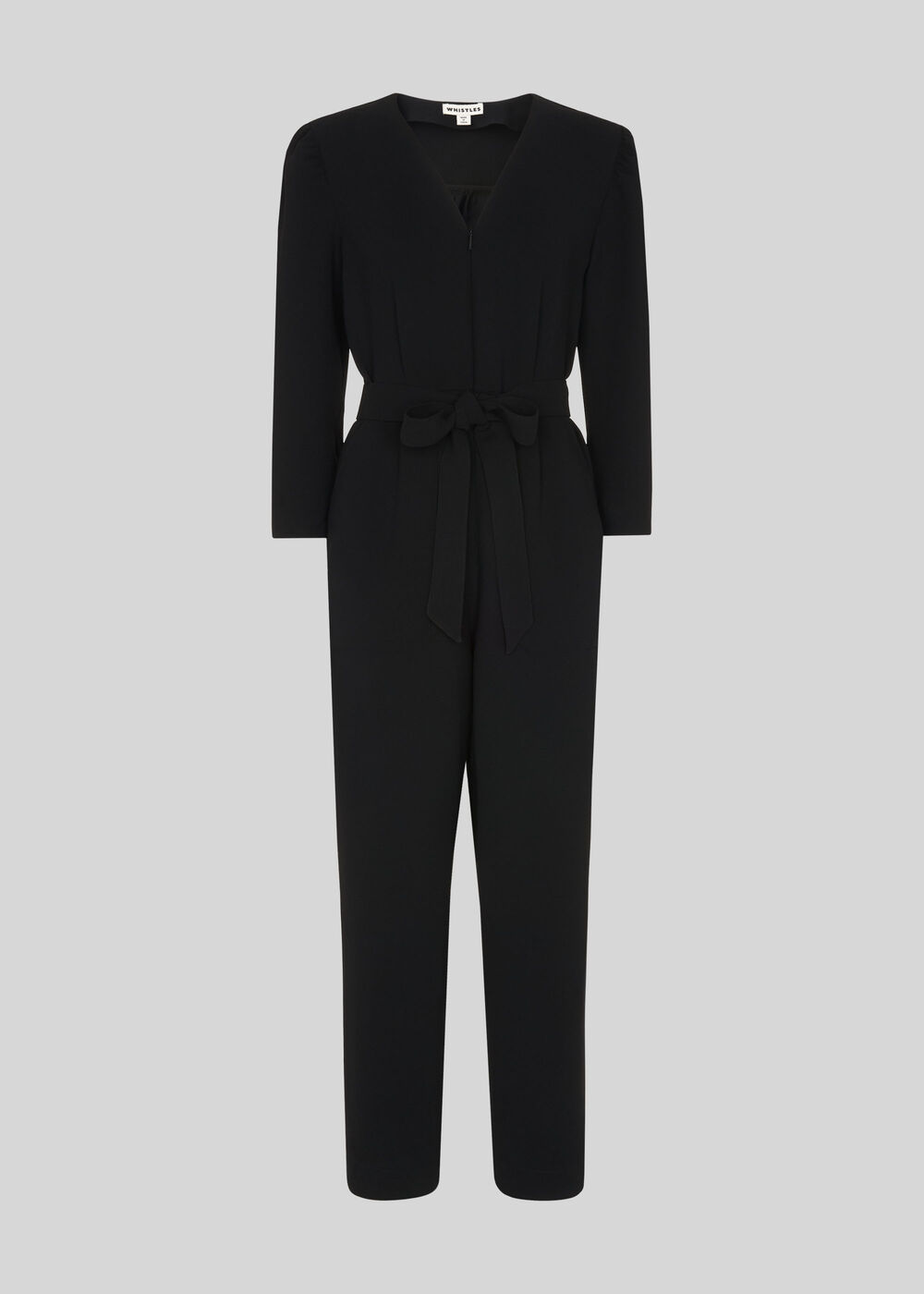 Hallie Zip Crepe Jumpsuit Black
