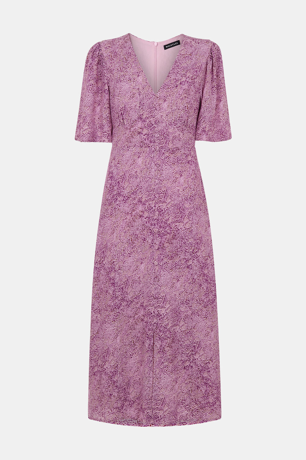 Pink Diagonal Snake Midi Dress