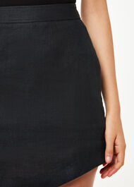Curved Hem Linen Skirt